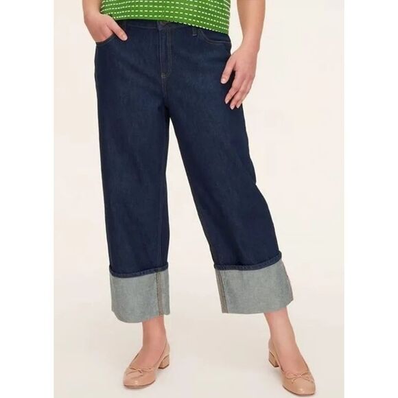 Kate Spade X Target High-Rise Straight Leg Wide Cuff Jeans - womens sz 10 NEW - Picture 3 of 9